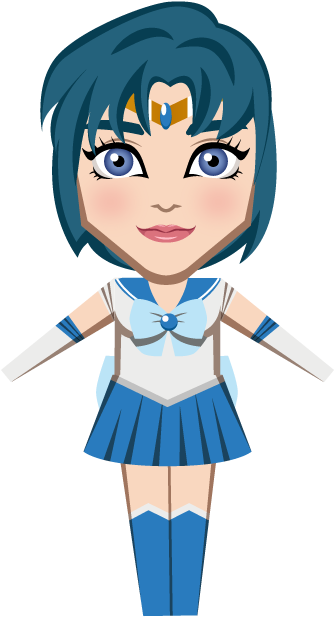 Sailor Mercury - Cartoon (769x1005), Png Download