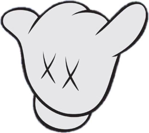 Kaws Sticker - Kaws Mickey Mouse Hands (519x465), Png Download