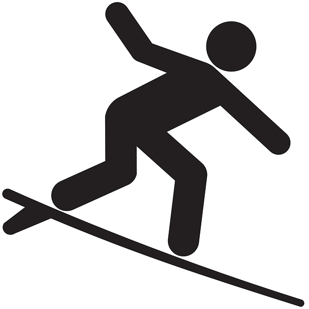 Surfing Silhouette Png Picture - Pictogram Music Poster (720x720), Png Download