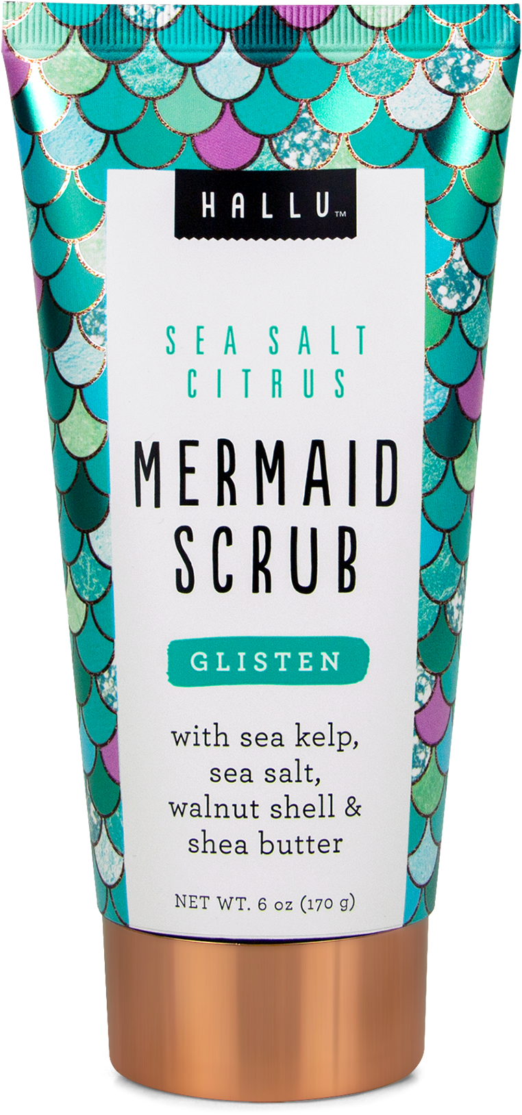 Hallu Mermaid Sea Kelp Scrub, Moisturizing, Sea Salt - Cosmetics (1143x2000), Png Download