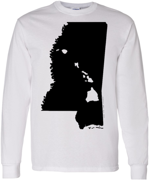 Living In Mississippi With Hawaii Roots Ls T Shirt - T-shirt (600x600), Png Download