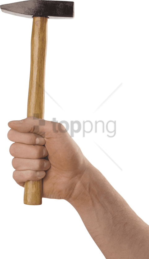 Free Png Download Hand Holding Long Hammer Png Images - Hammer Hand Png (480x833), Png Download