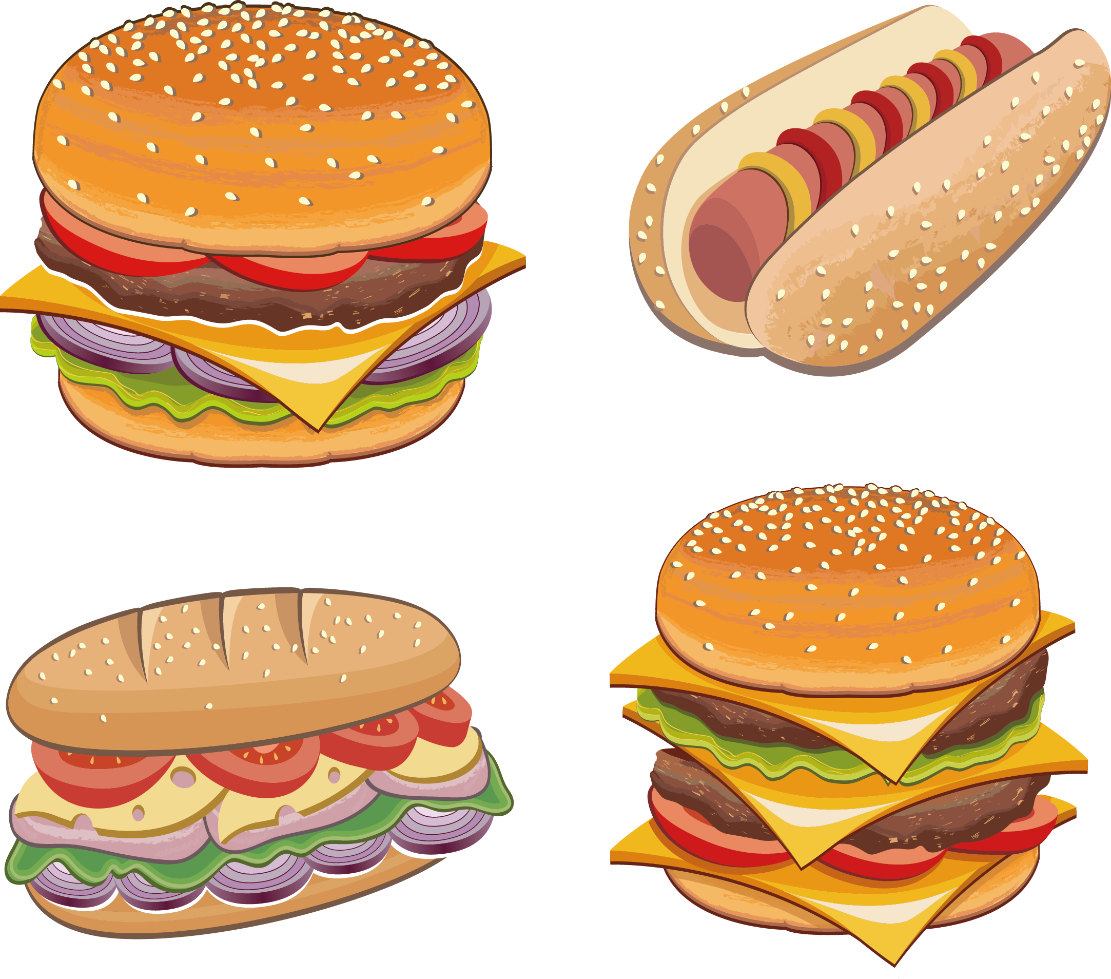 Hamburger Clipart Chicken Burger - Dibujo De Hamburguesa De Pollo (2165x1907), Png Download