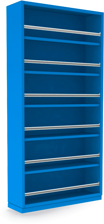 Bookcase Six Shelves And Protection Bars - Shelf (740x990), Png Download