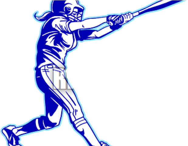 Game Clipart Softball Game - Girl Swinging A Bat (640x480), Png Download
