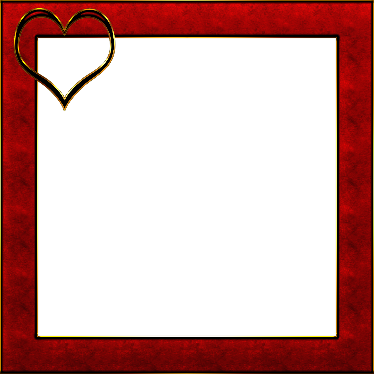 Background Frame Heart - Picture Frame (1280x1280), Png Download