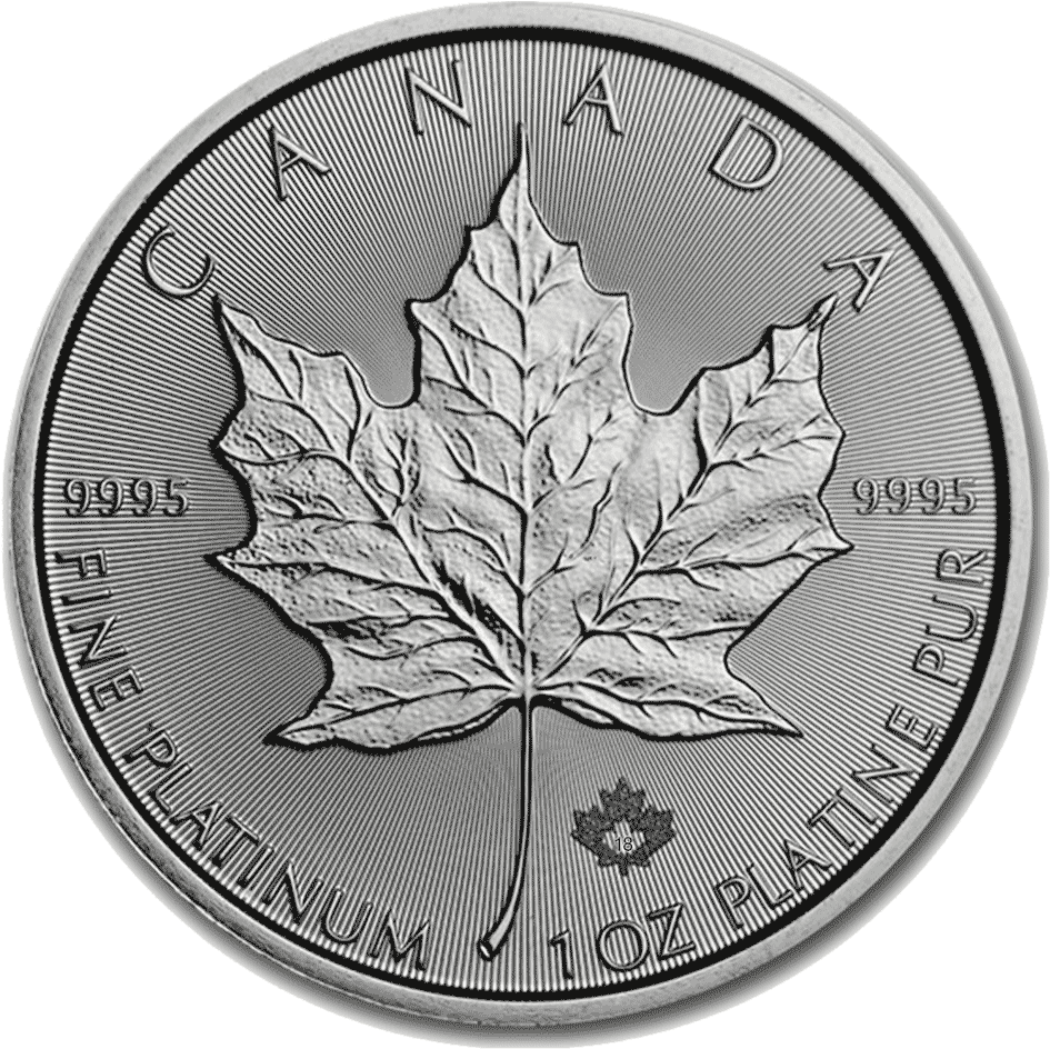 2018 Canadian Maple Leaf Platinum Coin 1oz - Platinmünze (1000x1000), Png Download