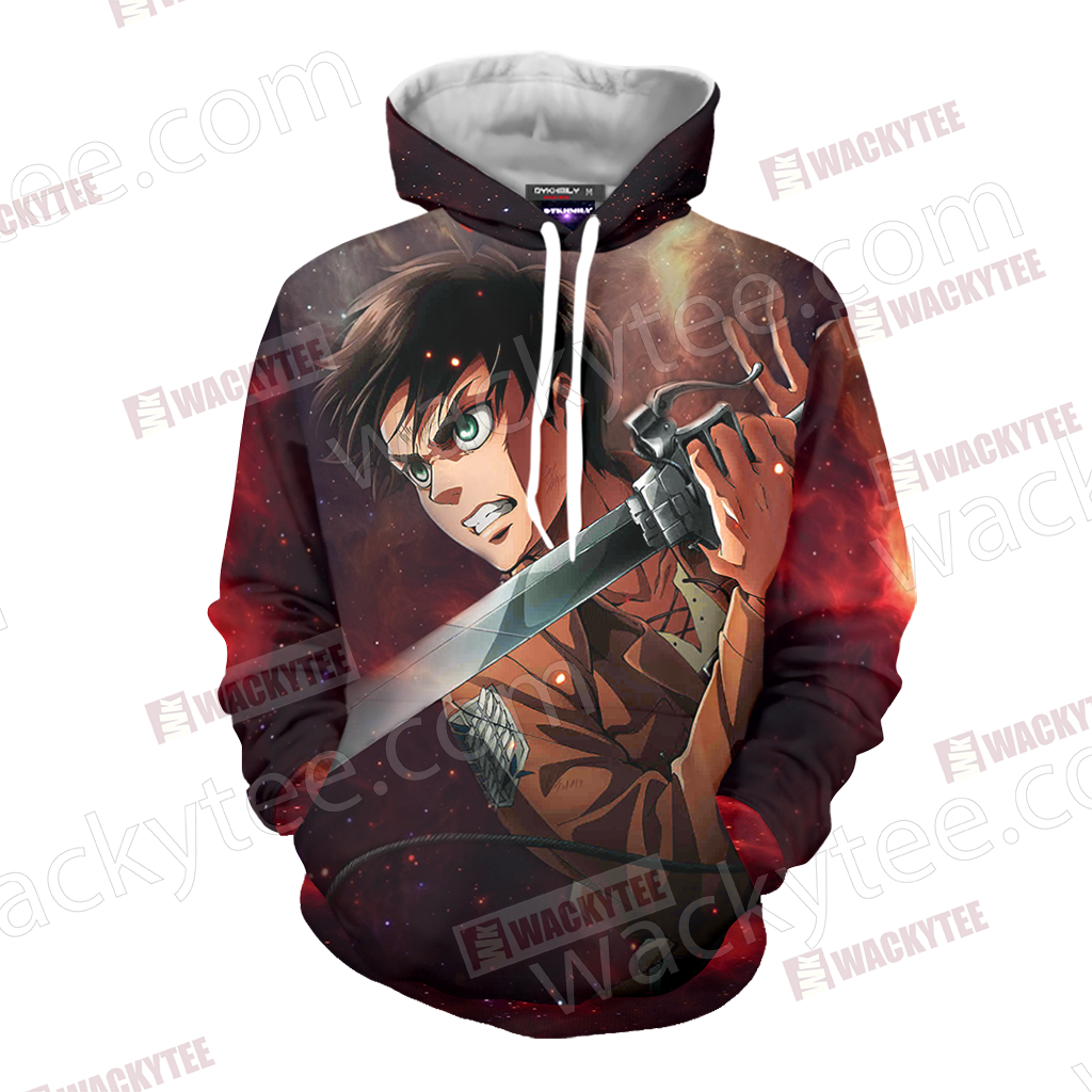 Attack On Titan Eren Jaeger 3d Hoodie Fullprinted No - One Piece Anime Jacket Design Hd (1024x1024), Png Download