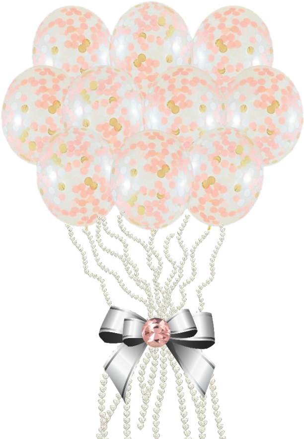 #balloons #balloon #white #rosegold #confetti #pink - Bead (648x899), Png Download