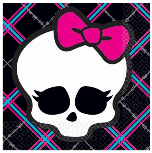 Monster High Beverage Napkins Girls Birthday Decoration - Skull Monster High (640x640), Png Download