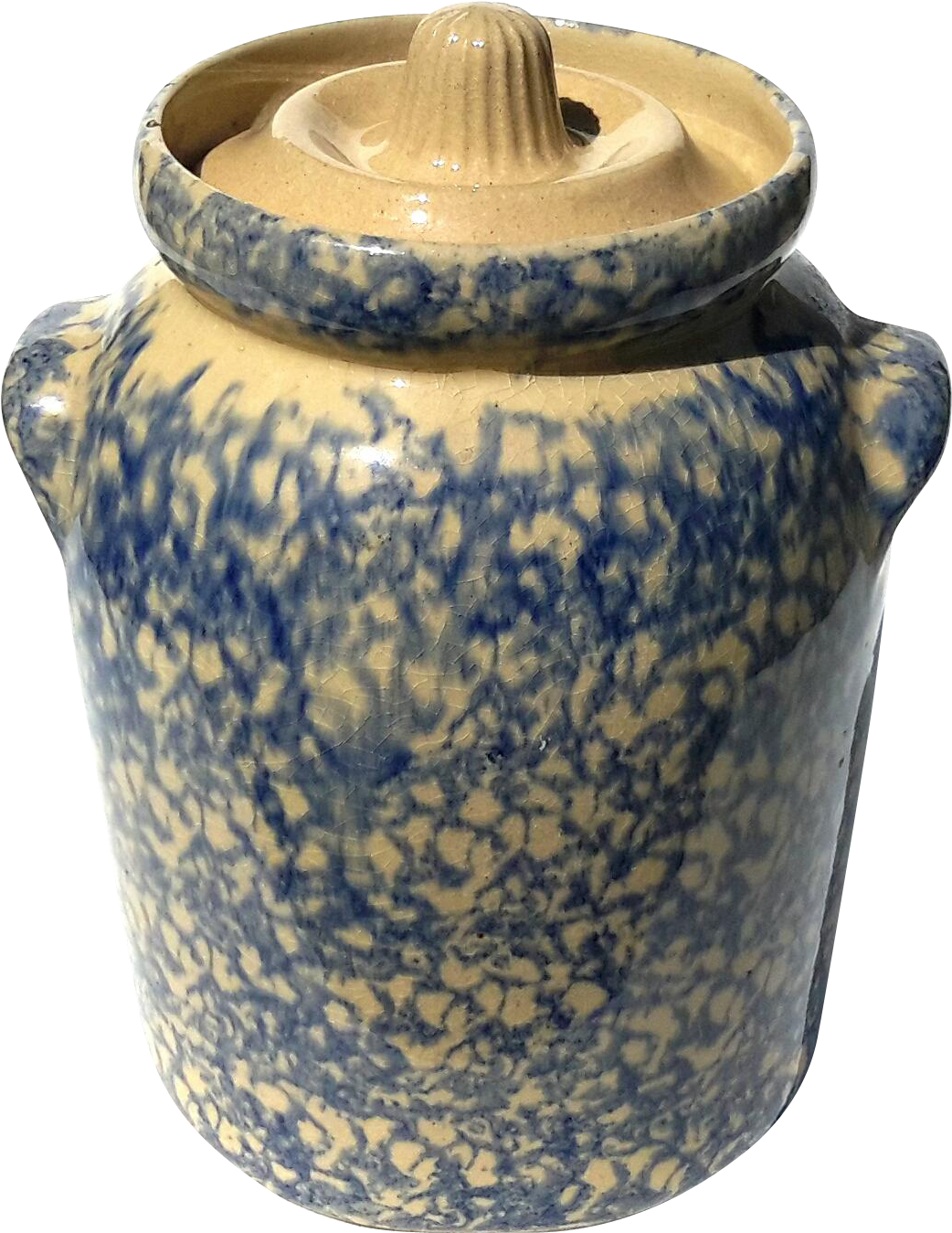 Vintage Signed Robinson Ransbottom Spongeware Lidded - Earthenware (1348x1348), Png Download
