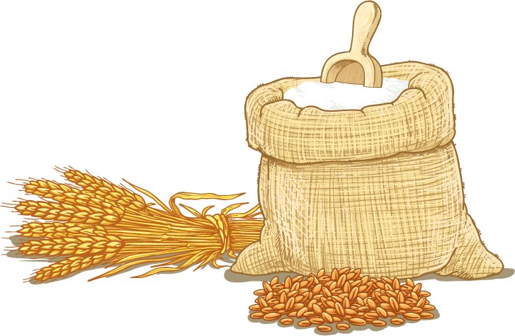 Grains Clipart Grain Bag - Wheat Flour Clipart (727x475), Png Download