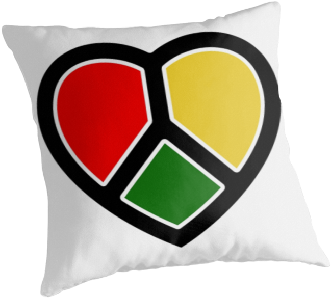 Rasta Heart - Cushion (875x875), Png Download