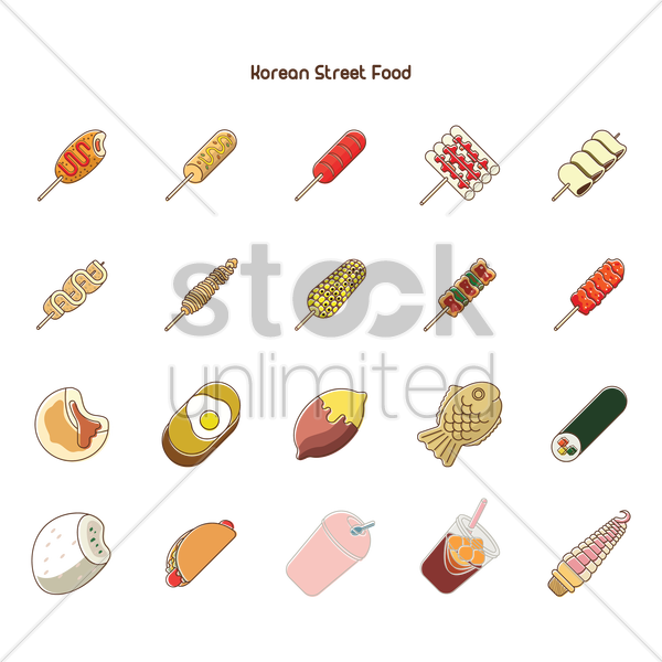 Drinking Clipart Korean - Street Food Clipart Png (600x600), Png Download