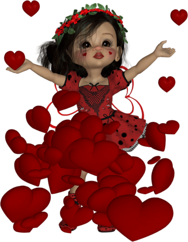 Muñequitas De San Valentin (600x770), Png Download