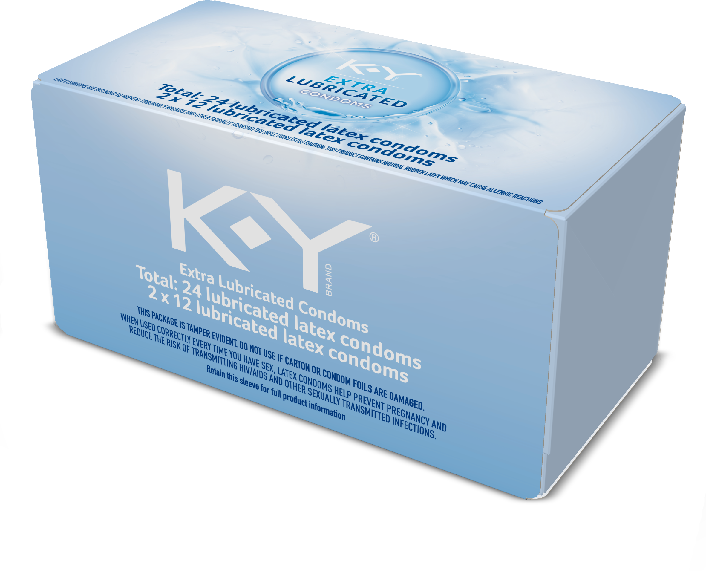 K-y Condoms Extra Lubricated Latex Condoms, Ultra Thin - Box (2362x2362), Png Download