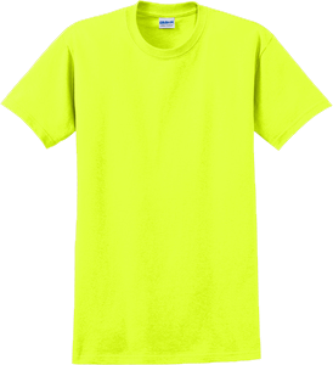 Safety Green Short Sleeve T Shirt Front - Yellow Red T Shirt (1169x1280), Png Download