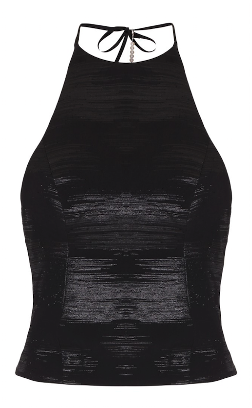 Jackie Top Black With Pearls - Little Black Dress (700x881), Png Download