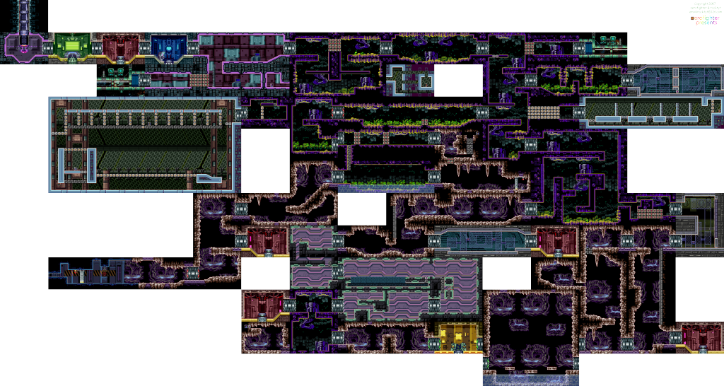 Photo Metroidfusion-sector6noc - Metroid Fusion Level Design (1024x546), Png Download