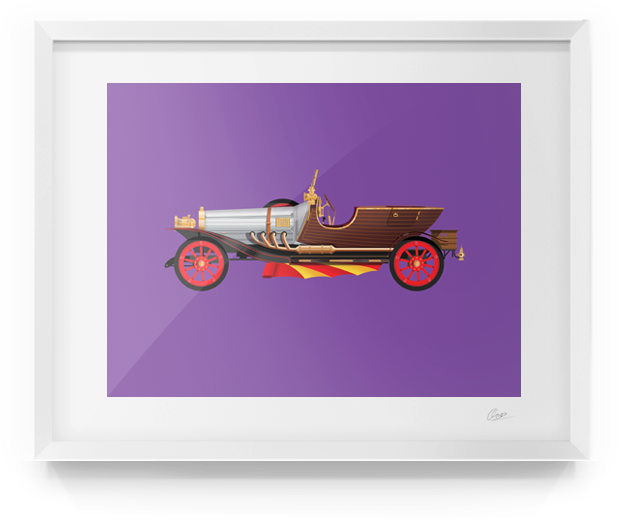 Chittychitty-frame - Antique Car (635x558), Png Download