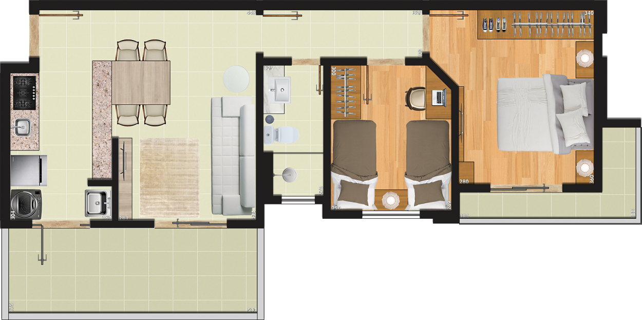 La Provence Planta - Floor Plan (1250x623), Png Download