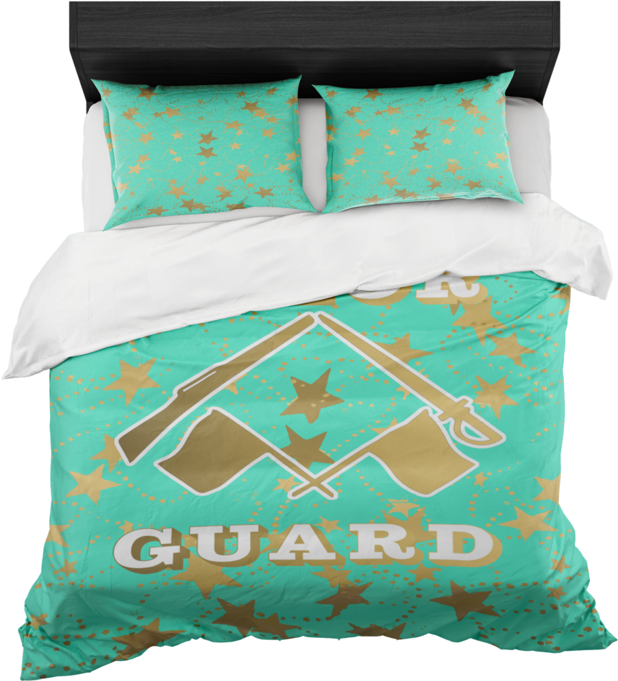 Color Guard Aqua And Gold Stars Duvet Bed In A Bag - Pink Pineapple Bedding (1024x1024), Png Download