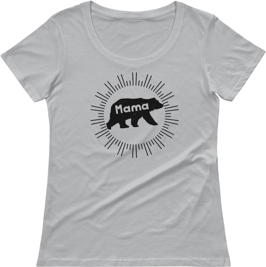 Mama Bear Scoopneck Sheer T-shirt - Funny Baseball T Shirt (1000x1000), Png Download