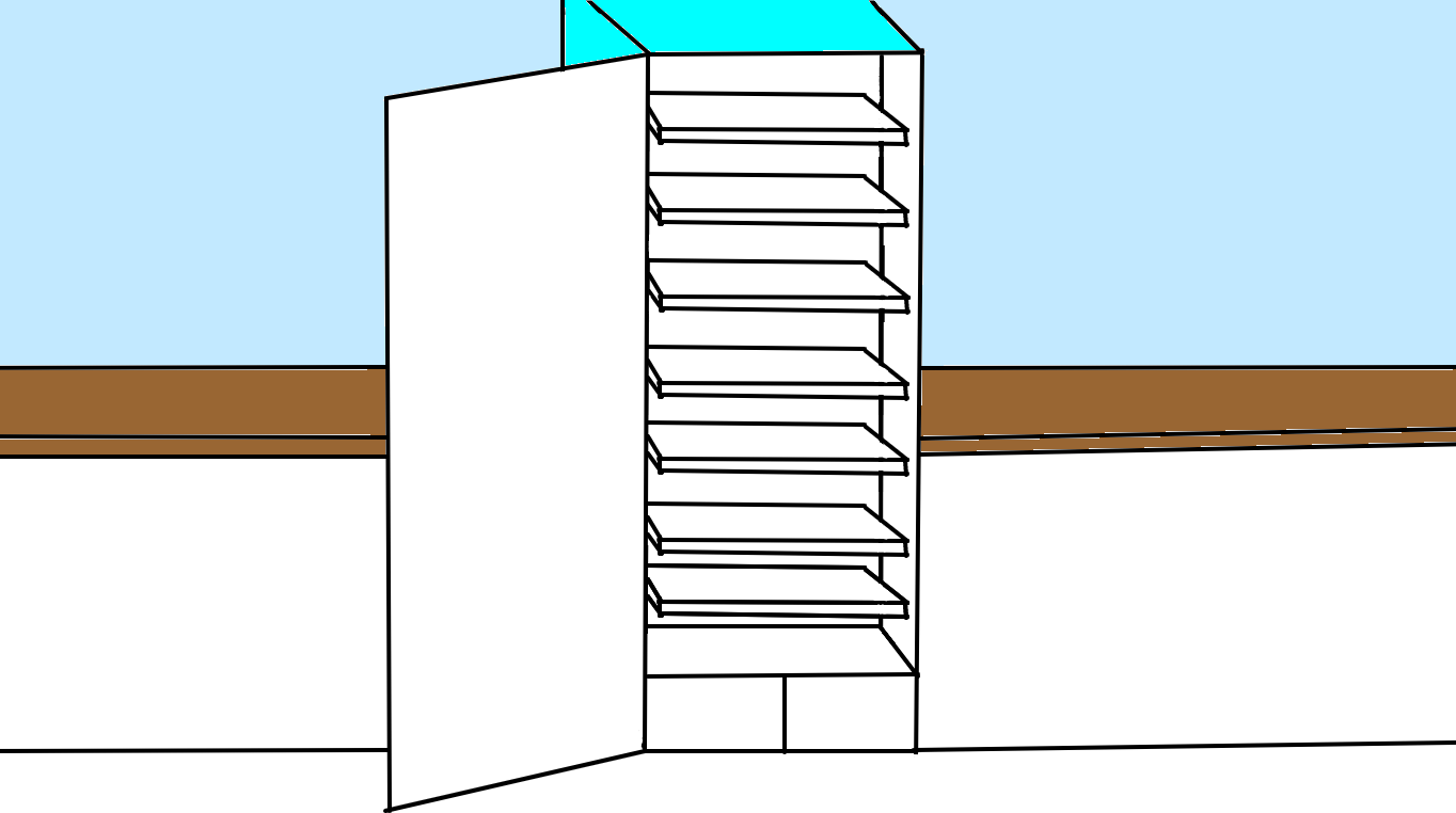 Background Scene - Fridge - Architecture (1364x762), Png Download