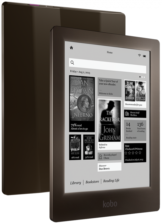 Kobo's Limited Edition Aura Hd Brings The Pixel Density - E Reader Kobo Aura Hd (640x886), Png Download