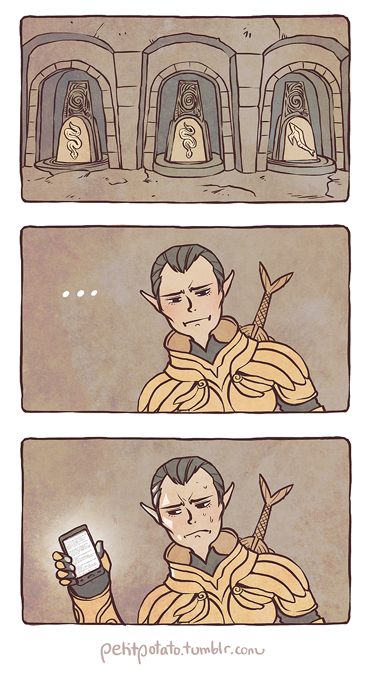 My Highly Realistic Approach To Playing Skyrim - Cartoon (540x673), Png Download