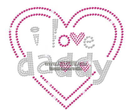 Crystal I Love Daddy In Heart Pattern Iron On Rhinestone - Heart (450x450), Png Download