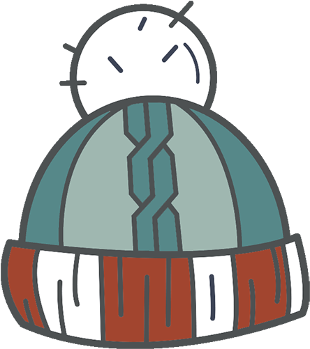 February Classes - Cartoon Transparent Winter Hat (500x547), Png Download