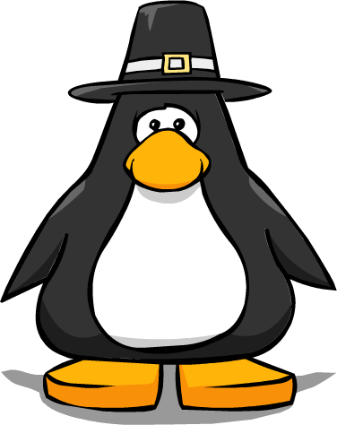 Pilgrim Hat On A Player Card - Penguin With Top Hat (376x474), Png Download