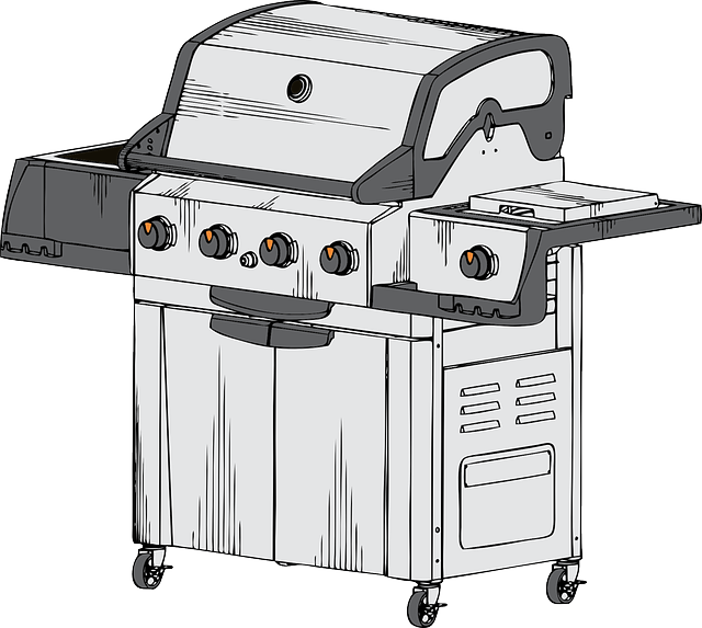Cartoon, Hot, Free, Summer, Barbecue, Grill, Flames - Bbq Grill Clip Art (640x573), Png Download