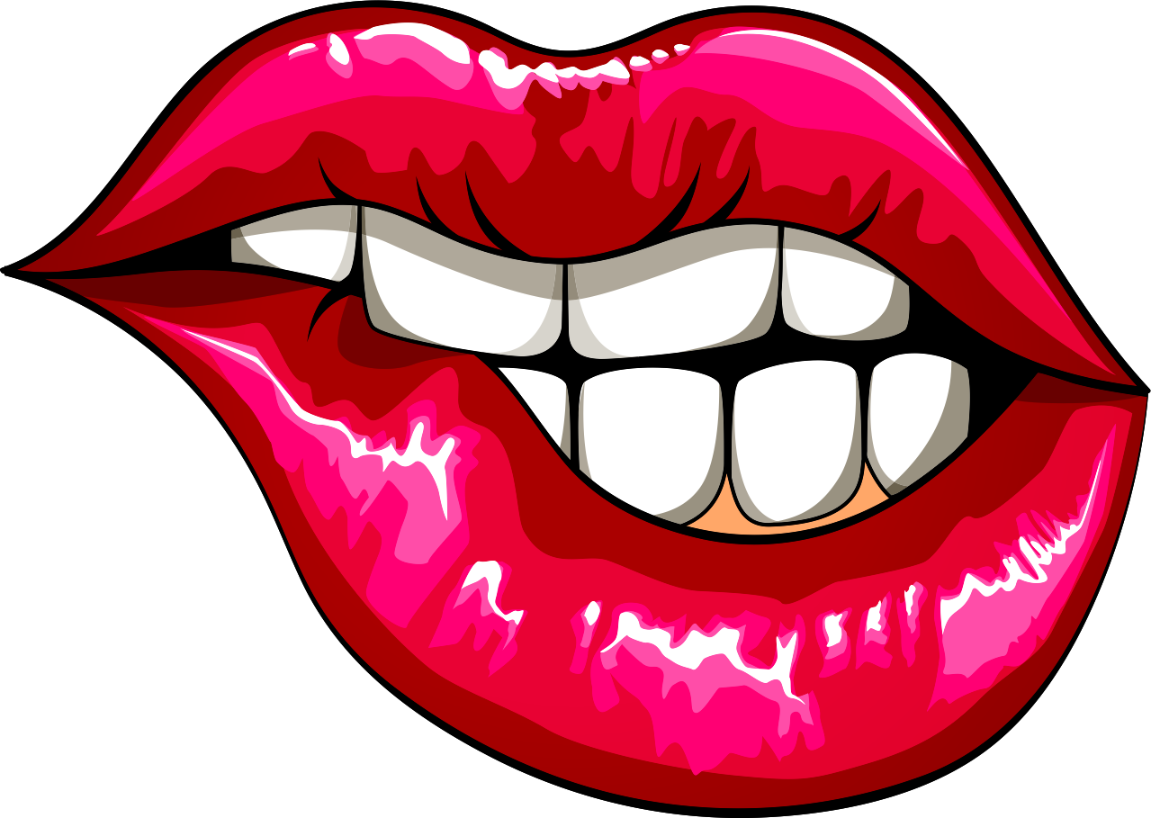 Hotsigns And Decals - Drawn Lips With Tongue Sticking Out (1279x909), Png Download