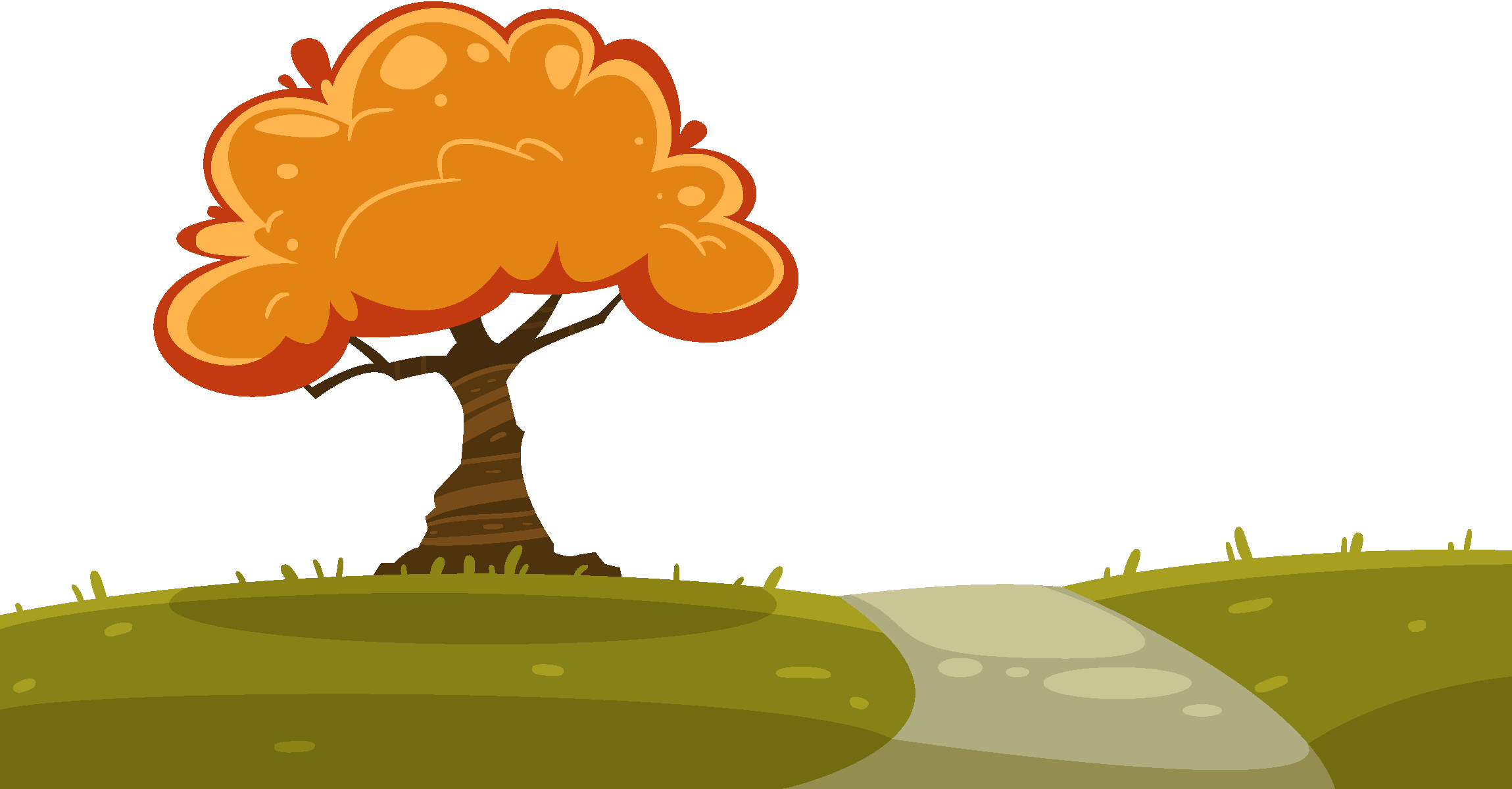 Landscape Clipart Thanksgiving - Paisagem De Outono Desenho (2299x1200), Png Download