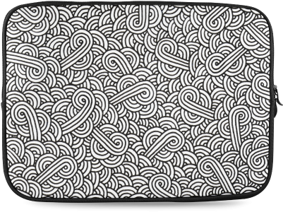 Black And White Swirls Doodles Custom Laptop Sleeve - Black And White Swirls Doodles Backpack By Savousepate (500x500), Png Download