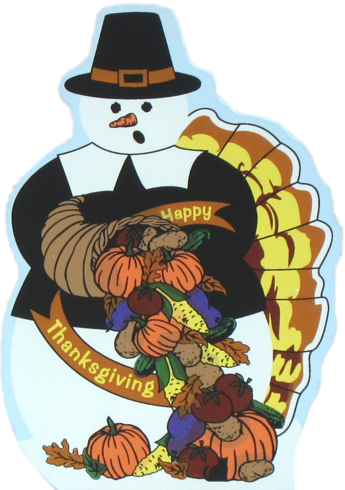 Snowman And A Turkey (704x1000), Png Download