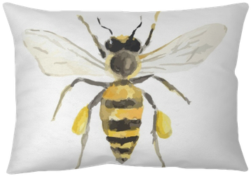 Isolated Watercolor Bee On White Background - Watercolor Painting (400x400), Png Download