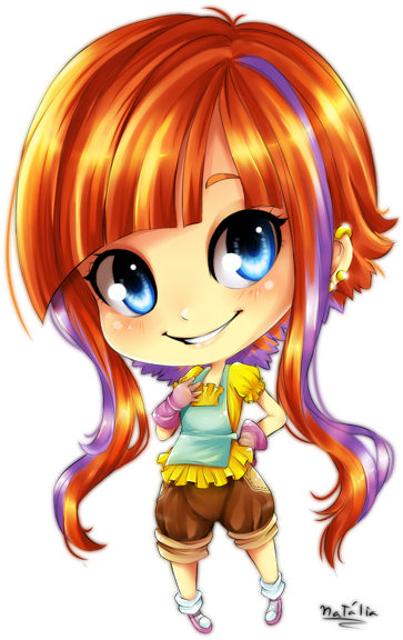 Blue Eyes By Nataliadsw On Deviantart Kawaii Chibi, - Chibi (500x670), Png Download