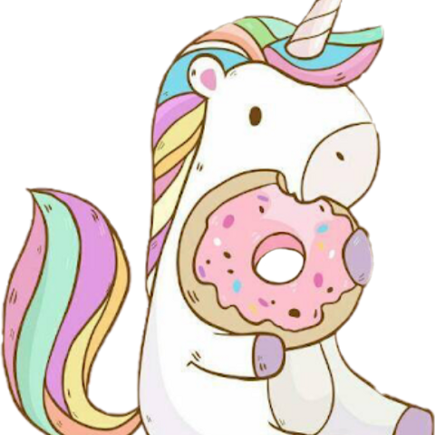 #freetoedit,#scpin,#pin - Unicornio Con Una Dona (480x480), Png Download