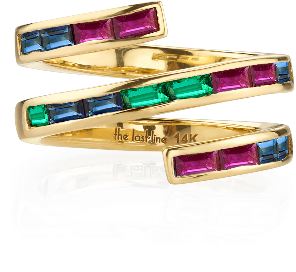 Tri-color Baguette Twist Ring - Ring (1800x1800), Png Download