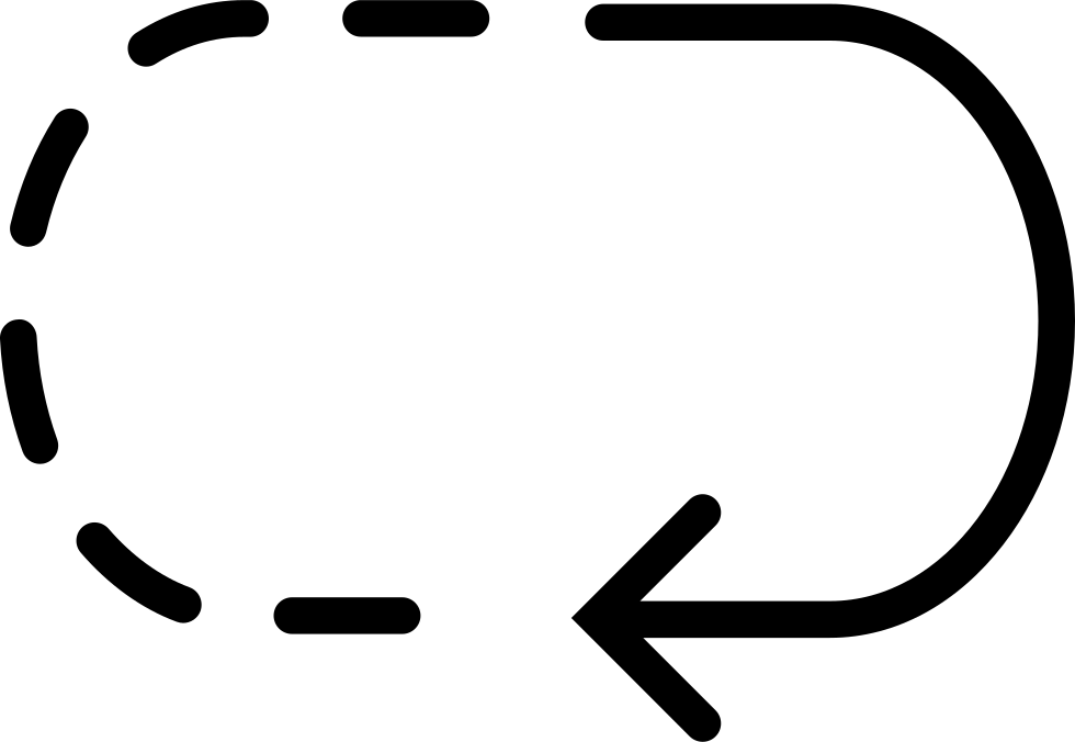 Circular Arrow With Dashed Lines Comments - Curve (980x676), Png Download