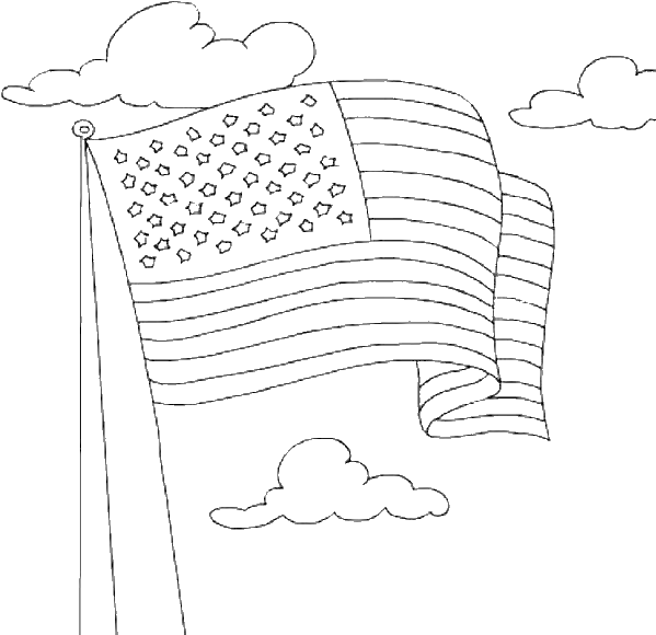 American Flag Waving For Independence Day Coloring - Thought On Constitution Day (600x603), Png Download