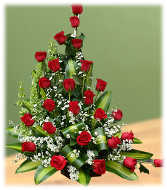 Arreglo Grande De Rosas - Fresh Flower Arrangement With Rose (563x638), Png Download