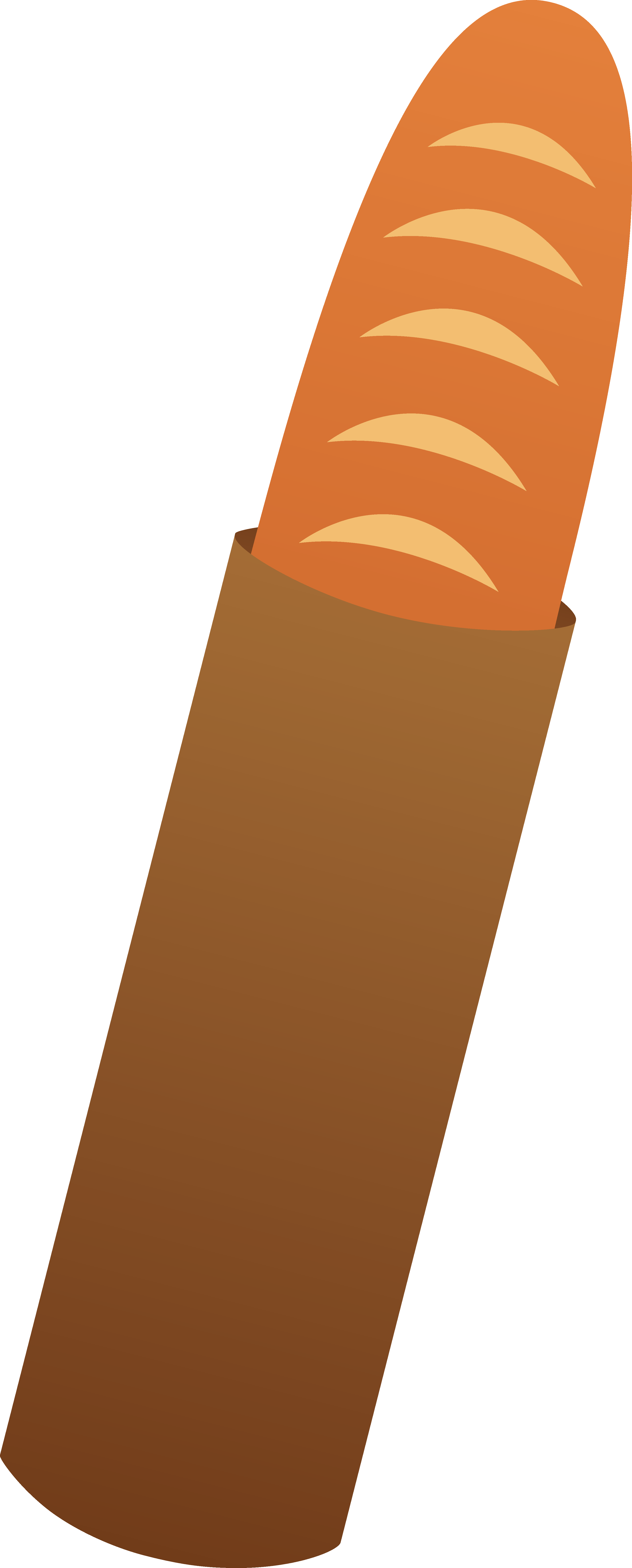 Clip Art Royalty Free Baguette Bread Loaf In Bag - Baguette Clip Art (3104x7699), Png Download