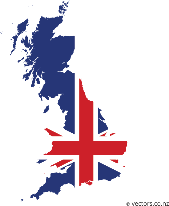 Uk Flag Vector Map Of Great Britain - Great Britain Map Flag (700x700), Png Download