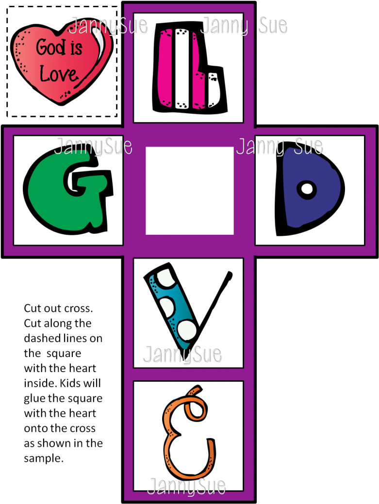 God Is Love Cross Craft Clip Art Royalty Free - Teacherspayteachers (780x1051), Png Download