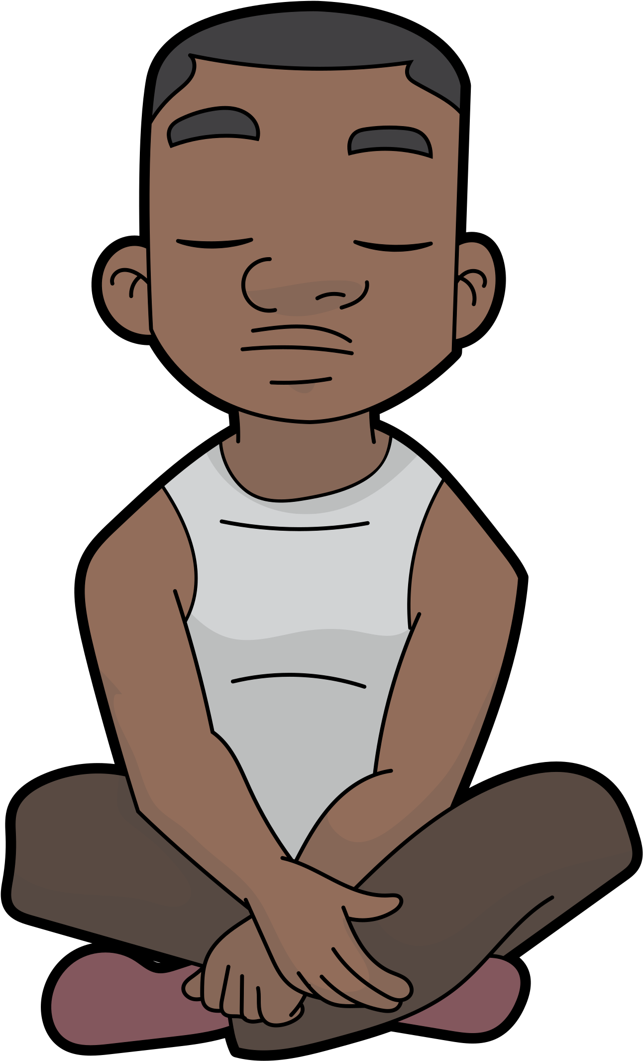 Open - Guy Black Cartoon Png (2000x2588), Png Download