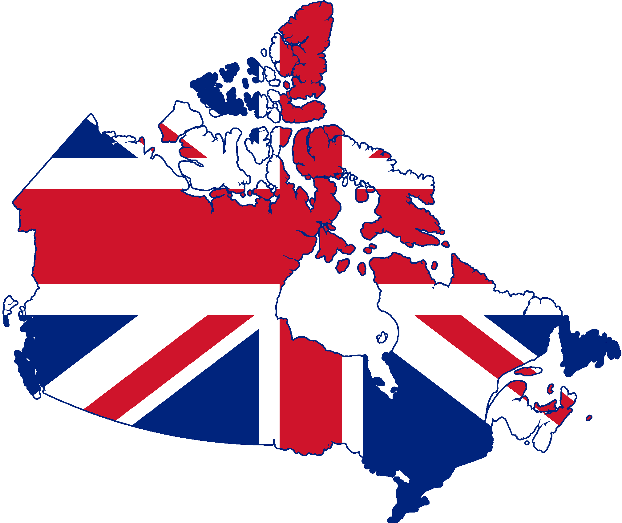 Flag Map Of Canada - Map Of Canada (2020x1698), Png Download